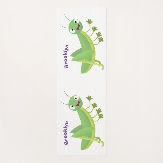 Niedlicher Grüner-Happy-Cartoon Yogamatte (Rückseite)