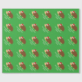 Niedlicher grüner Igel Frohe Weihnachtsverpackung Geschenkpapier (Flach)