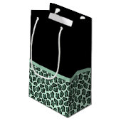 Niedlicher grüner Jaguar Print Girly Jade Bow und  Kleine Geschenktüte (Rückseite Schrägansicht)