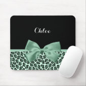 Niedlicher grüner Jaguar Print Girly Jade Bow und  Mousepad (Mit Mouse)