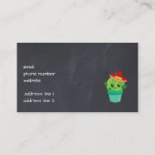Niedlicher grüner Kakteen in einem roten Sombrero- Visitenkarte (Rückseite)