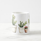 Niedlicher grüner Kakteen in Töpfen Kaffeetasse (Mittel)