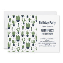 Niedlicher grüner Kaktus in Blume Pots Muster Gebu