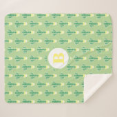 Niedlicher grüner Kaktus in Gelbtöpfen | Monogramm Sherpadecke (Vorderseite (Horizontal))