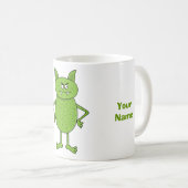 Niedlicher grüner Kobold-Cartoon Kaffeetasse (VorderseiteRechts)