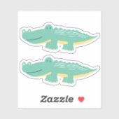 Niedlicher Grüner Ligator Kinder Junge Spaß Tier Aufkleber (Blatt)