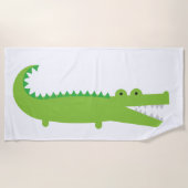 Niedlicher Grüner Ligator Strandtuch (Vorderseite)