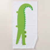 Niedlicher Grüner Ligator Strandtuch (Vorderseite)