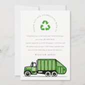 Niedlicher grüner LKWs jenseits der Geburt Dankeskarte (Vorderseite)