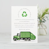 Niedlicher grüner LKWs jenseits der Geburt Dankeskarte (Stehend Vorderseite)