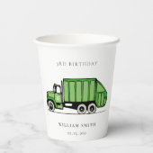 Niedlicher grüner LKWs jenseits der Geburt Pappbecher (Rückseite)