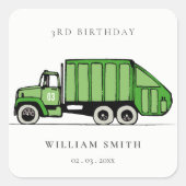 Niedlicher grüner LKWs jenseits der Geburt Quadratischer Aufkleber (Vorderseite)