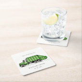 Niedlicher grüner LKWs jenseits der Geburt Rechteckiger Pappuntersetzer (Vor Ort)