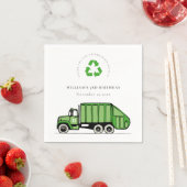 Niedlicher grüner LKWs jenseits der Geburt Serviette (Beispiel)