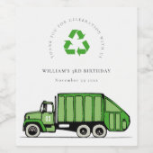 Niedlicher grüner LKWs jenseits der Geburt Weinetikett (Einzelnes Label)