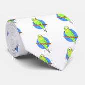 Niedlicher grüner Parakeet Krawatte (Gerollt)