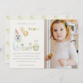 Niedlicher grüner Rost Hund jedes Alters Geburtsta Dankeskarte (Vorne/Hinten)