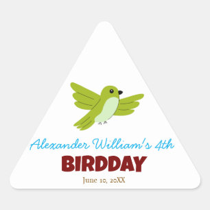 Niedlicher Grüner Sommervogel Geburtstag Dreieckiger Aufkleber
