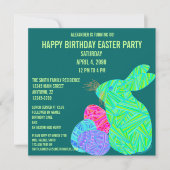 Niedlicher Grüner Sonnenschein Osterthema Geburtst Einladung (Vorderseite)