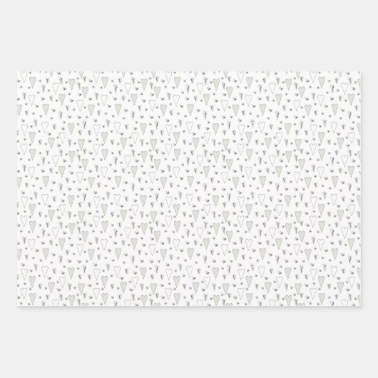 Niedlicher grüner Teddybär und Herz-Geschlecht neu Geschenkpapier Set (Vorderseite 3)