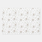 Niedlicher grüner Teddybär und Herz-Geschlecht neu Geschenkpapier Set (Vorderseite)