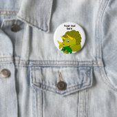 Niedlicher grüner Triceratops-Cartoon-Dinosaurier Button (Beispiel)