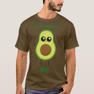 Niedlicher grüner Valentinavocado, der für eine Um T-Shirt