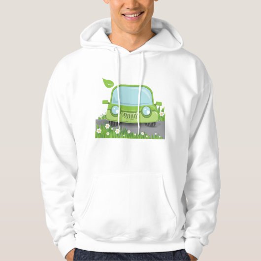 Niedlicher grüner Wagen Hoodie (Vorderseite)
