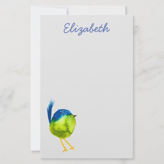 Niedlicher grüner Wasservogel Briefpapier (Vorderseite)
