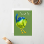 Niedlicher grüner Wasservogel Mitteilungskarte (Vorderseite/Rückseite Beispiel)