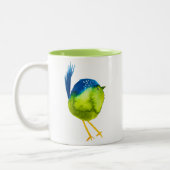 Niedlicher grüner Wasservogel Zweifarbige Tasse (Links)