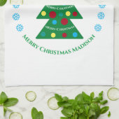 Niedlicher Grüner Weihnachtsbaum Feiertag Geschirrtuch (Gefaltet)