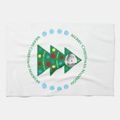 Niedlicher Grüner Weihnachtsbaum Feiertag Geschirrtuch (Horizontal)