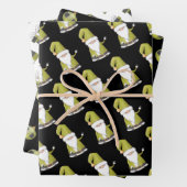 Niedlicher grüner Weihnachtsbummel, Ornamente und Geschenkpapier Set (Beispiel)