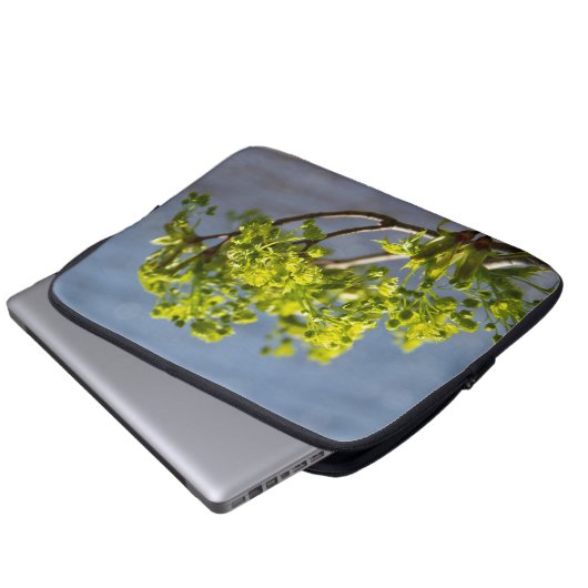 Niedlicher grüner Wind Laptopschutzhülle (Vorne Knopf)