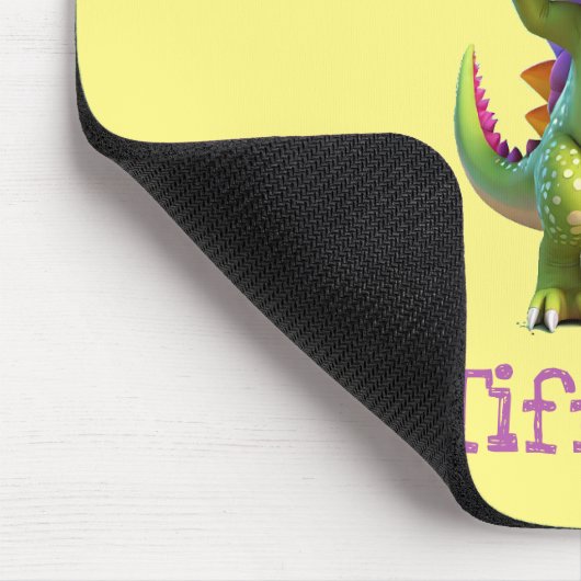 Niedlicher grüner Zauberer-Dinosaurier Mousepad (Ecke)