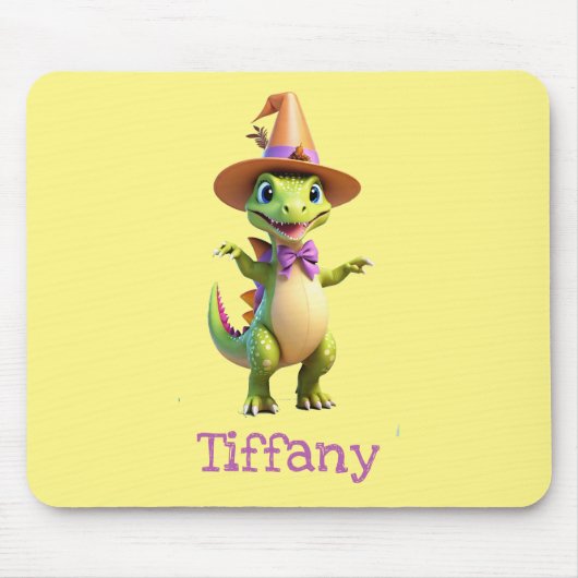 Niedlicher grüner Zauberer-Dinosaurier Mousepad (Vorne)