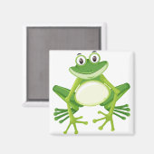 Niedlicher Grünfrosch Cartoon Magnet (Vorderseite/Rückseite)