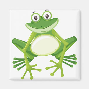 Niedlicher Grünfrosch Cartoon Magnet