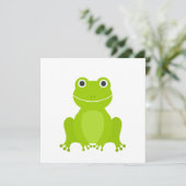 Niedlicher Grünfrosch Einladung (Stehend Vorderseite)