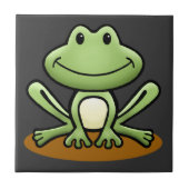 Niedlicher Grünfrosch Fliese (Vorderseite)