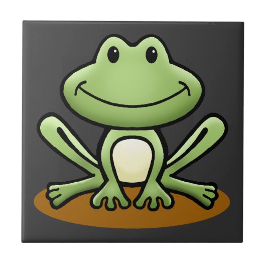 Niedlicher Grünfrosch Fliese (Vorderseite)