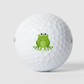 Niedlicher Grünfrosch Golfball (Vorderseite)