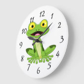 Niedlicher Grünfrosch Große Wanduhr (Winkel)