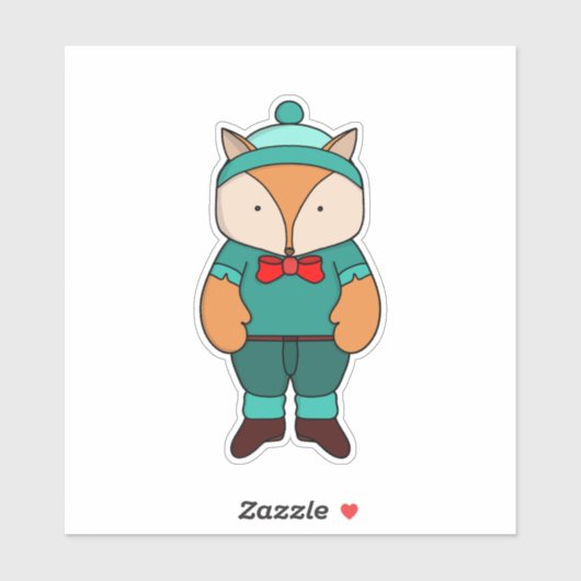 Niedlicher Grünfuchs Aufkleber (Blatt)