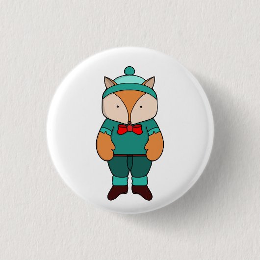 Niedlicher Grünfuchs Button (Vorderseite)