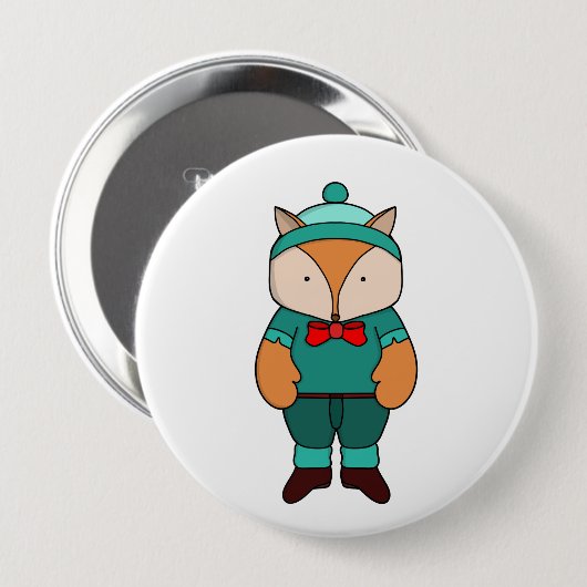 Niedlicher Grünfuchs Button (Vorne & Hinten)