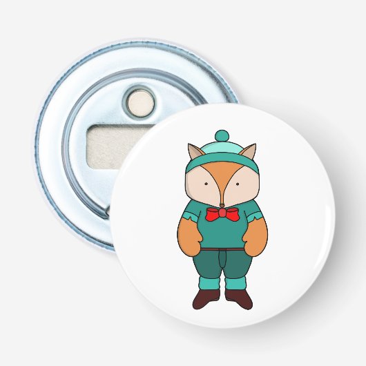 Niedlicher Grünfuchs Flaschenöffner (Vorderseite)