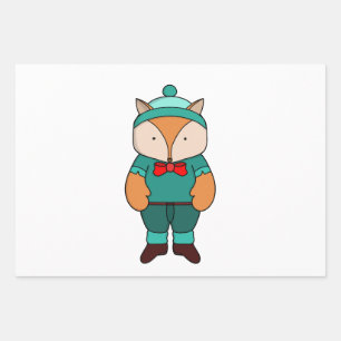Niedlicher Grünfuchs Geschenkpapier Set