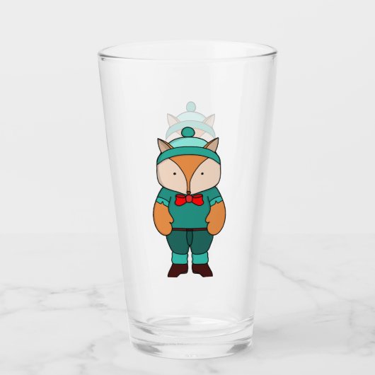 Niedlicher Grünfuchs Glas (Vorderseite)